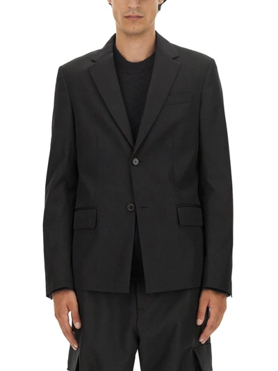 Shop Off-white Single-breasted Jacket In Black