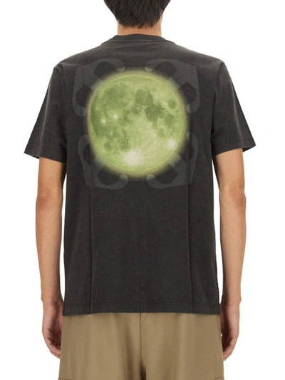 Shop Off-white Super Moon Print T-shirt In Black