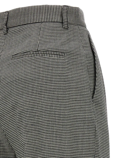 Rochas Puppytooth-pattern Virgin Wool Trousers In White/black