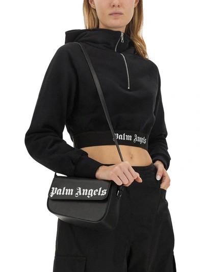 Shop Palm Angels Cropped Sweatshirt In Black