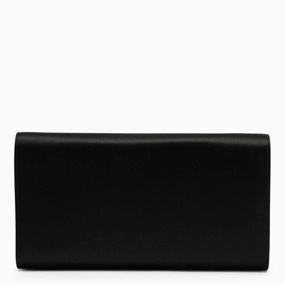 Shop Roger Vivier Satin Clutch Bag With Buckle In Black