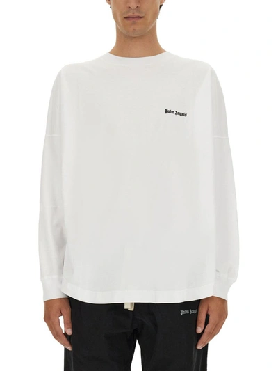 Shop Palm Angels Sweatshirt With Logo In Multicolour