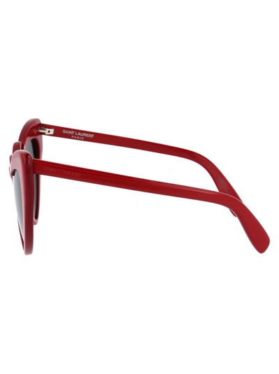 Shop Saint Laurent Sunglasses In 002 Red Red Grey