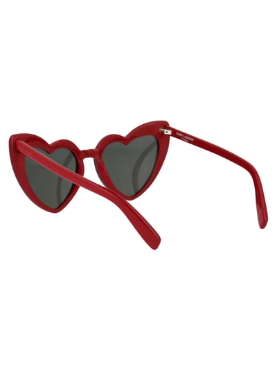 Shop Saint Laurent Sunglasses In 002 Red Red Grey