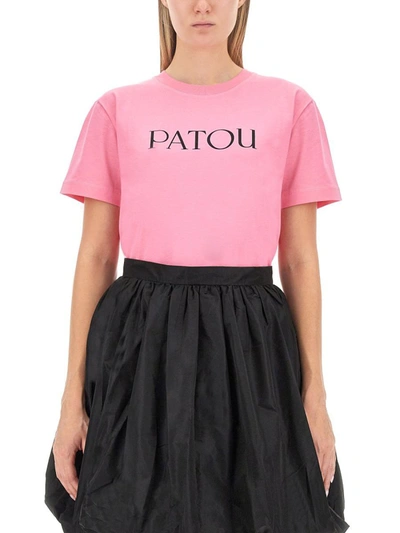 Shop Patou T-shirt With Logo In Pink