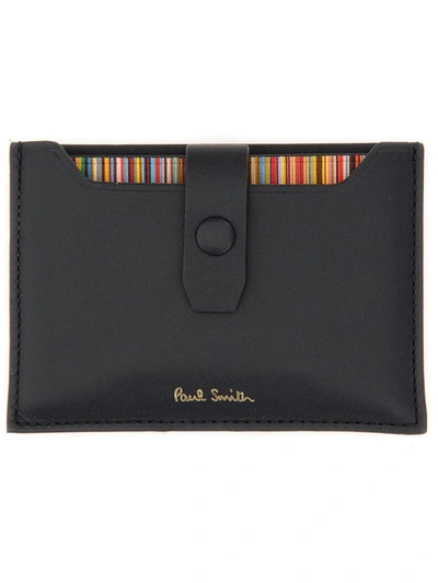 Shop Paul Smith Card Holder With Logo In Black