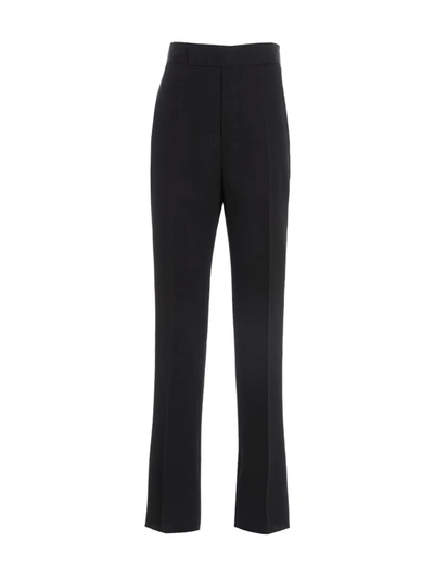 Sapio Straight-leg High-rise Trousers Button Accents In Black
