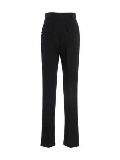 Sapio Straight-leg High-rise Trousers Button Accents In Black