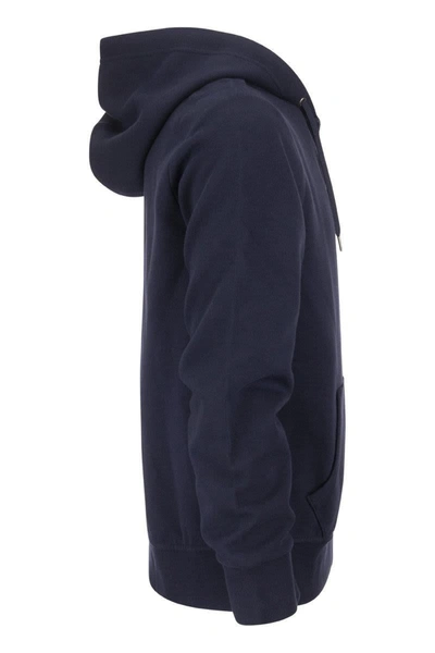 Shop Polo Ralph Lauren Double-knit Hoodie In Navy Blue