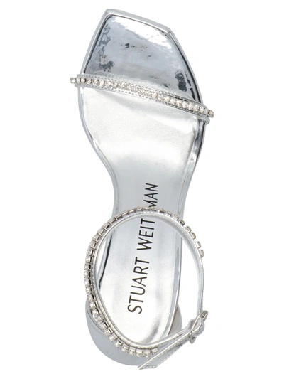 Shop Stuart Weitzman 'nudistcurve' Sandals In Silver