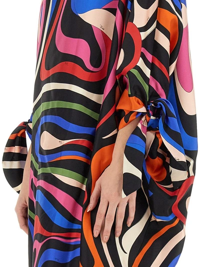 Shop Pucci Kaftan With Logo Print In Multicolour