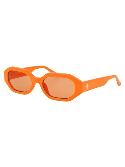Shop Attico The  Sunglasses In Orange/silver/orange