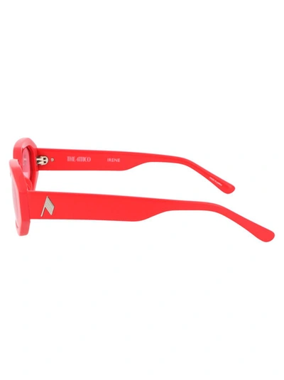 Shop Attico The  Sunglasses In Coral/silver/pink