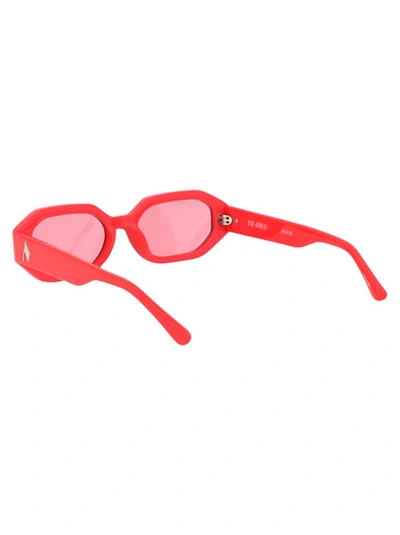 Shop Attico The  Sunglasses In Coral/silver/pink