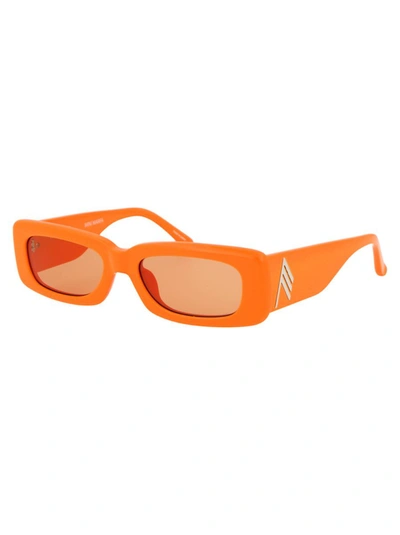 Shop Attico The  Sunglasses In Orange/silver/orange