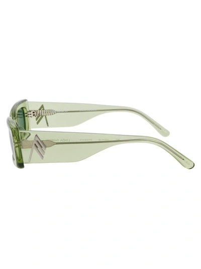 Shop Attico The  Sunglasses In Lime/silver/green