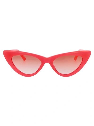 Shop Attico The  Sunglasses In Neonpink/silver/orangegrad