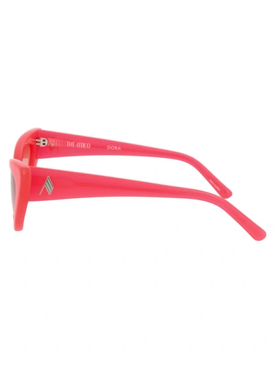 Attico X Linda Farrow Dora Sunglasses In Neonpink/silver/orangegrad