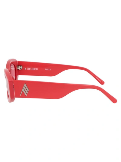 Shop Attico The  Sunglasses In Coral/silver/pink