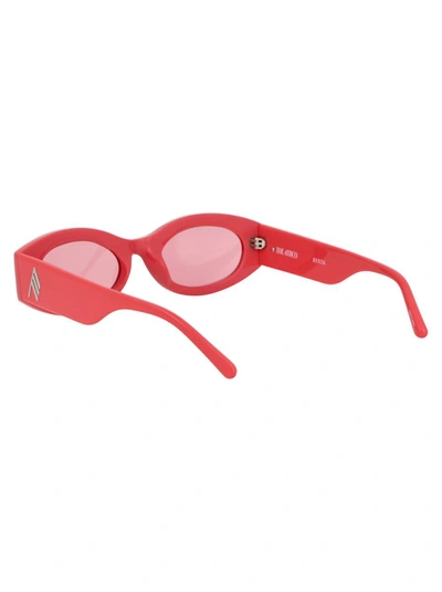 Shop Attico The  Sunglasses In Coral/silver/pink