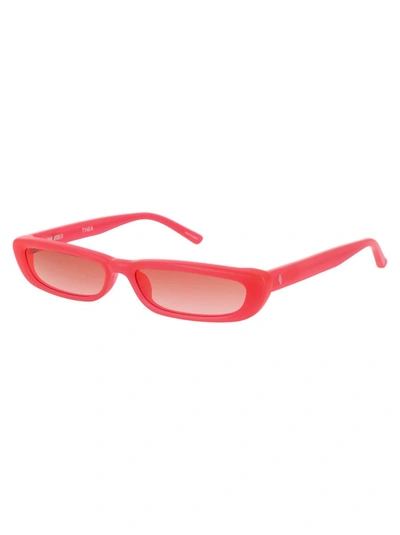 Shop Attico The  Sunglasses In Neonpink/silver/orangegrad