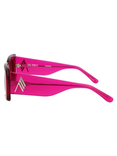 Shop Attico The  Sunglasses In Maroon/silver/red