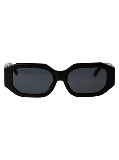 Shop Attico The  Sunglasses In Black/silver/grey