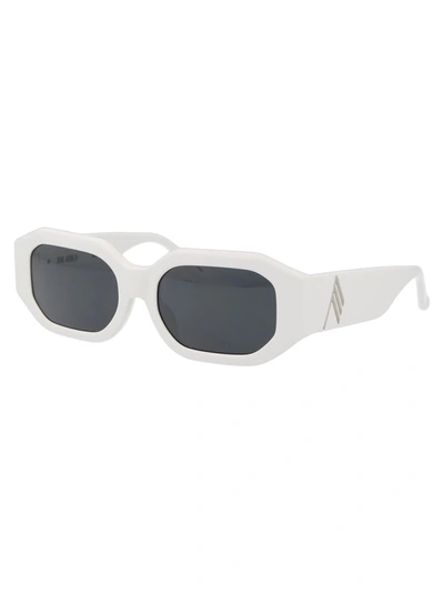 Shop Attico The  Sunglasses In White/silver/grey