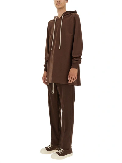 Shop Rick Owens Hooded T-shirt In Brown