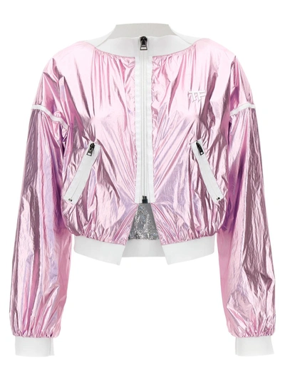 Shop Tom Ford Laminated Track Bomber Jacket In Pink
