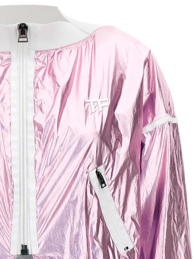 Shop Tom Ford Laminated Track Bomber Jacket In Pink