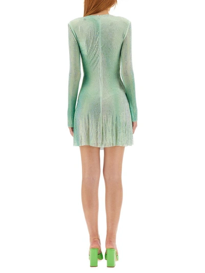 Shop Self-portrait Mini Dress In Green