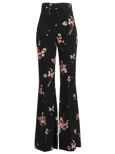 Shop Twinset Floral Trousers In Black