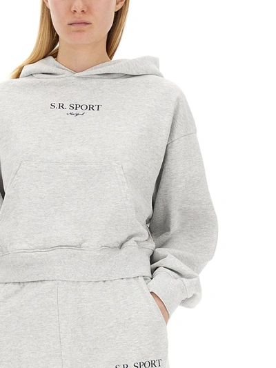 Shop Sporty And Rich Sporty & Rich Cropped Sweatshirt In Grey