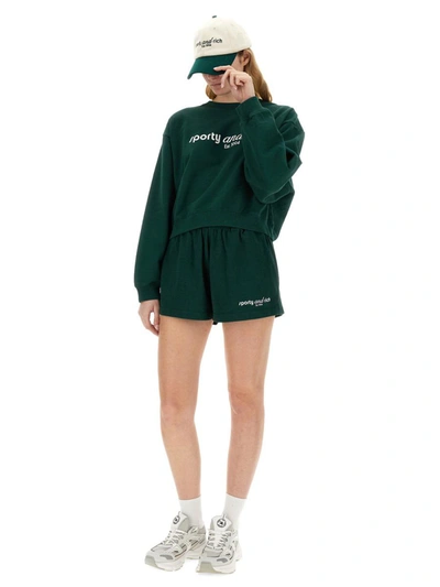Shop Sporty And Rich Sporty & Rich Sweatshirt With Logo In Green