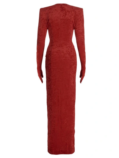 Shop Vetements 'crocy' Long Dress In Red