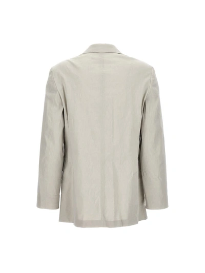 Shop Theory Single-breasted Blazer Jacket In Beige