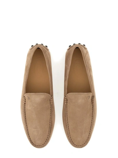 Shop Tod's Leather Gommino Loafer In Beige