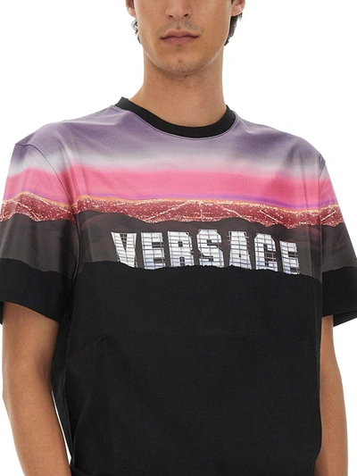 Shop Versace Hills T-shirt In Multicolour