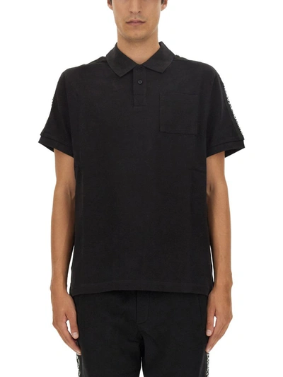 Shop Versace Jeans Couture Regular Fit Polo Shirt In Black