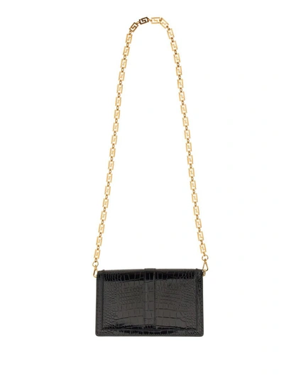 Shop Versace Mini Greca Goddess Bag In Black