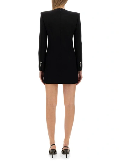 Shop Versace Mini Grain De Poudre Dress In Black