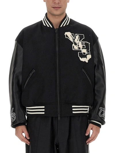 Shop Y-3 Adidas Bomber Jacket With Logo In Black