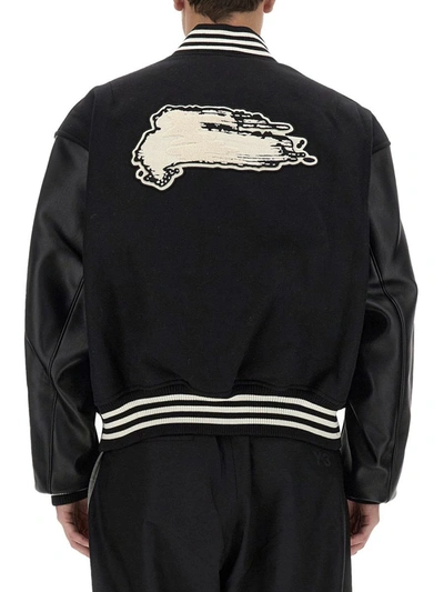 Shop Y-3 Adidas Bomber Jacket With Logo In Black