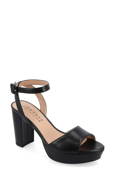 Shop Journee Collection Nairri Platform Sandal In Black Pu