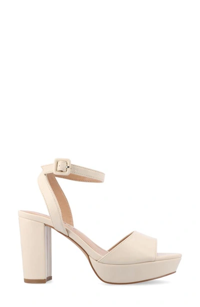 Shop Journee Collection Nairri Platform Sandal In Bone