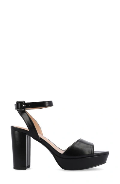 Shop Journee Collection Nairri Platform Sandal In Black Pu