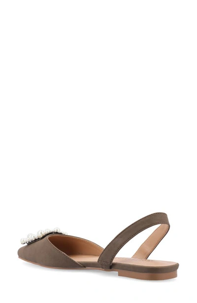 Shop Journee Collection Hannae Slingback Flat In Brown