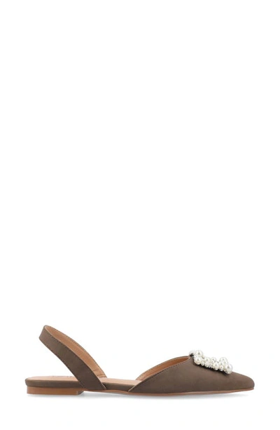 Shop Journee Collection Hannae Slingback Flat In Brown