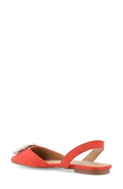 Journee Collection Women's Hannae Wide Width Embellished Flats In Orange